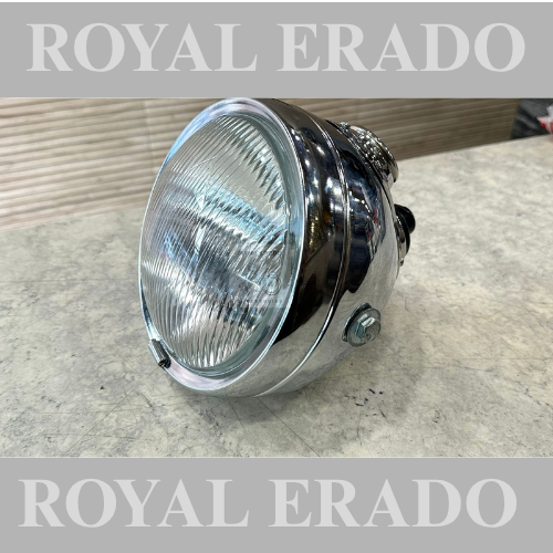 Royal enfield vintage g2 1962 old model bullet 350 standard electra and classic , Thunderbird old model style head light in chrome  with ampmeter and head light switch
