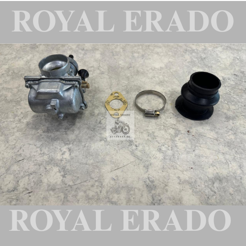 Royal Enfield vintage g2 1962 old model bullet 350 standard electra cast iron engine ci engine mikcarb carburettor  with rubber , clamp and packing