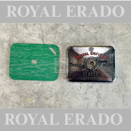 Royal enfield vintage g2 1962 old model bullet standard 350 Electra cast iron CI engine tappet plate in chrome with made like a gun logo