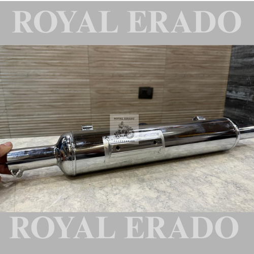 Royal enfield reborn classic and battalion short bottle Indore silencer exhaust chrome  hk company