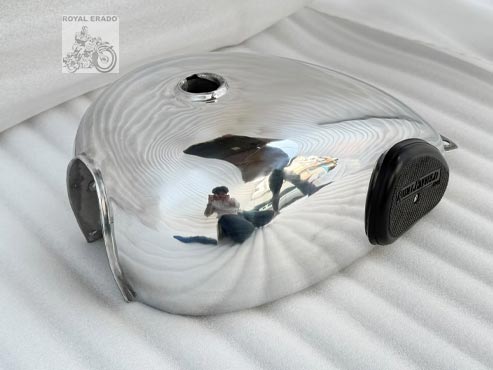 Royal Enfield Classic Electra Standard Aluminium Chrome Tank With Knee Pads (non- rustable)