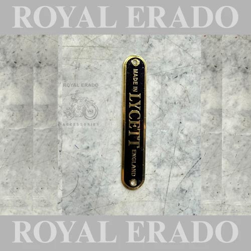 Vintage Made In England Lycett Seat Saddle Badge 2 Peaces In Brass For Royal Enfield, Bsa, Norton, And Triumph