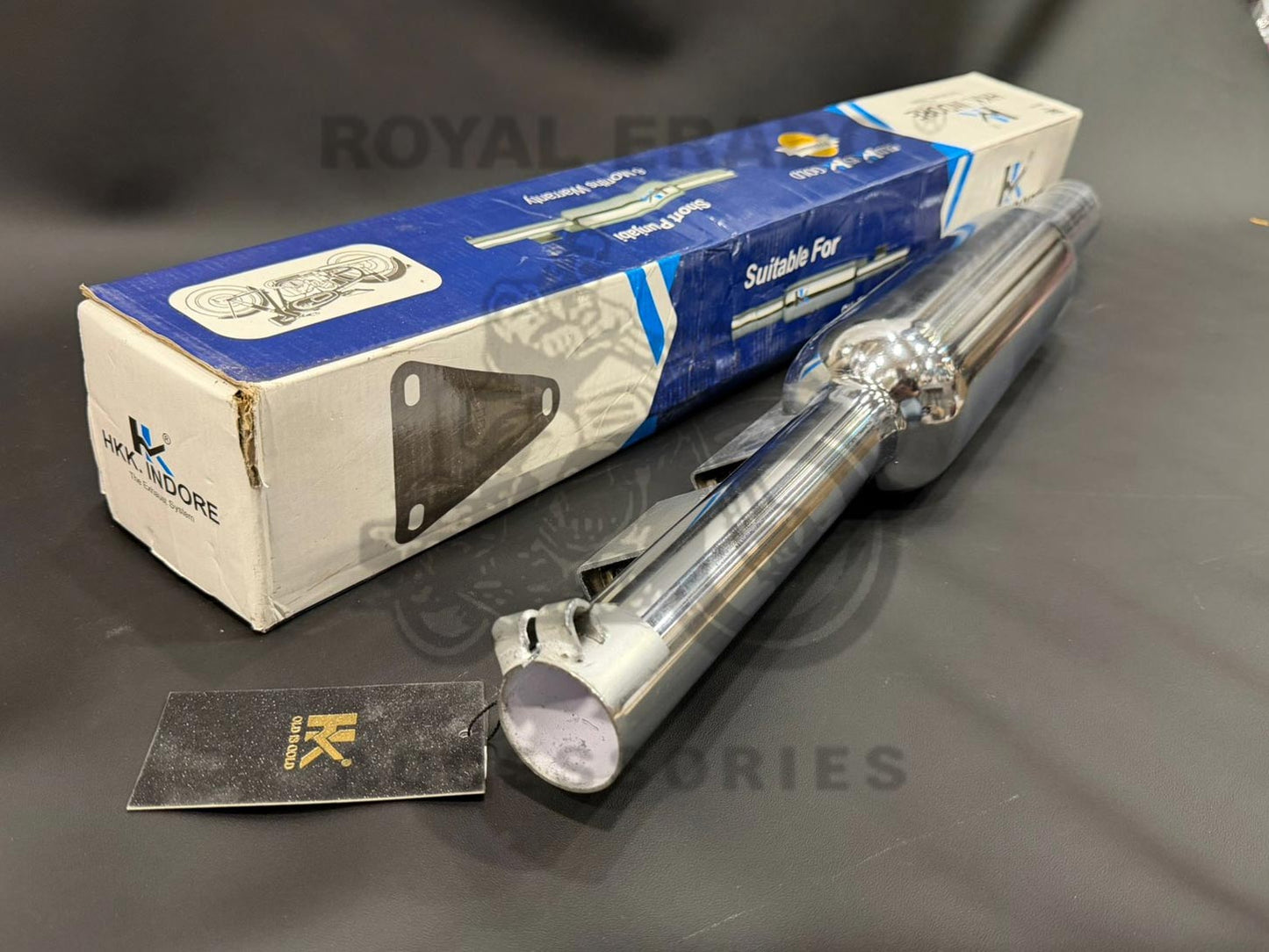 Hk-indore Company Small Punjab (Chota  Mini Punjab) Silencer 63mm Big Mouth Free Flow Loud Sound Chrome Exhaust For Royal Enfield Classic Electra Standard Bs-3 And Bs-4