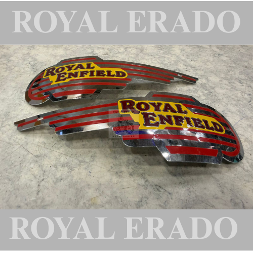 Royal Enfield vintage g2 1963 old model bullet 350 cast iron engine ci engine standard Electra classic tank monogram logo emblem brass chrome.