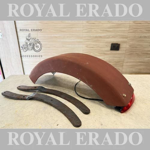 Harley Davidson 883 Bobber Style Rear Mudguard With Tail Light And Stays For Royal Enfield Classic Electra Standard