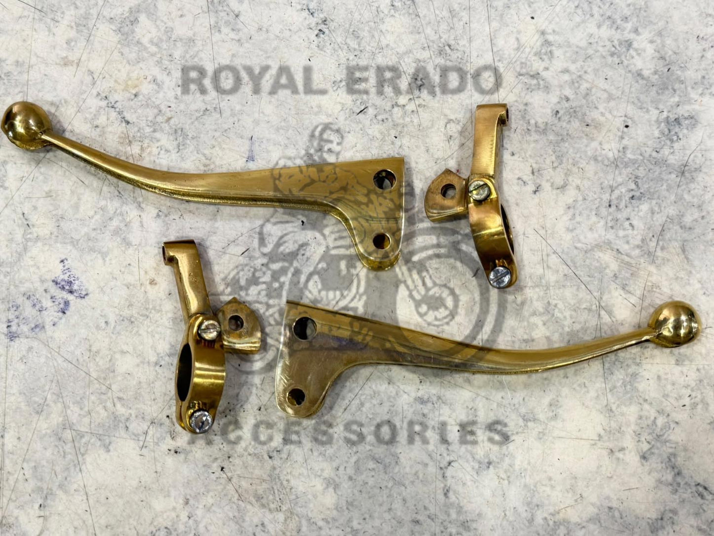 Vintage 1962 G2 Style Old Model Bullet 350 Ball Type Lever In Brass For Standard ( Non-disc Brake Bike) ( Bolts Not Included )
