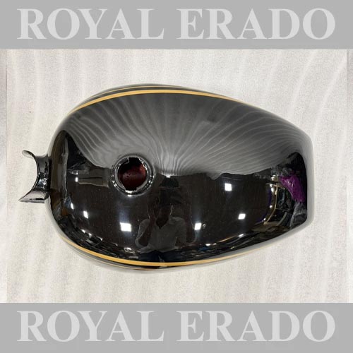 Vintage G2 Style Black Tank With Golden Linning For 1962 Old Model Bullet 350 Classic Electra Standard Cast Iron Engine ( Before 2012 Model )