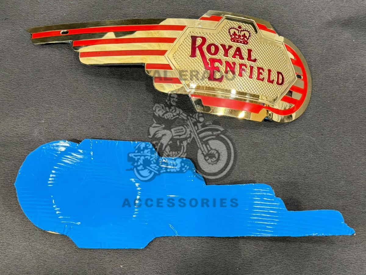 Brass Tank Monogram For Royal Enfield Vintage G2 1962 Old Model Bullet 350 Reborn Classic Electra Standard Battalion (Can Screw/Have 3m Tape Also) Classic 650 Standard 650 Twin Goan