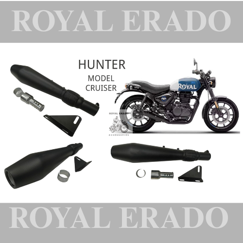 Cruiser Performance exhaust Stainless steel silencer with DB killer D.B killer in black for Hunter