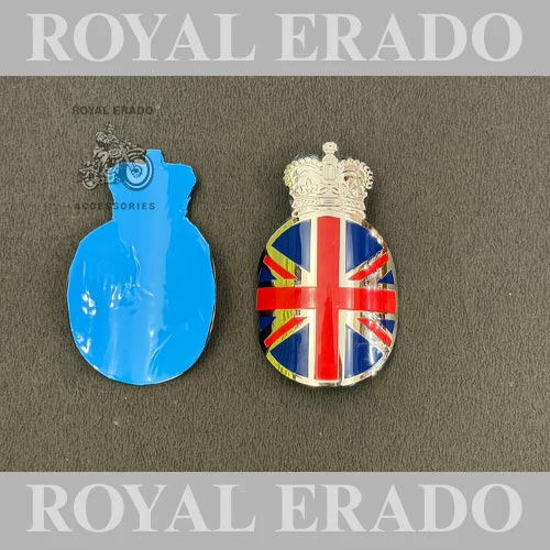 Vintage Bsa Royal Enfield G2 1962 Old Model Bullet 350 British England Crown Badge Emblem Monogram In Chrome For Front Or Rear Shocker  (2 Peaces )