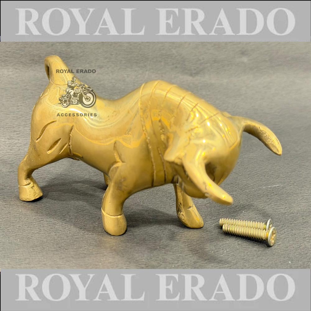 Brass Front Mudguard Bull Small Ogo Monogram For Royal Enfield Classic Electra Standard Vintage G2 1962 Old Model Bullet 350 Meteor 350 Classic 650 Twin Standard 650 Twin Shotgun Goan Classic