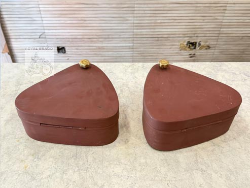 Royal Enfield Flat Toolbox With Brass Flower Nut For Old Standard Vintage G2 1962 Old Model Bullet 350