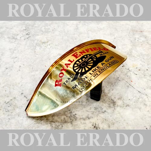Headlight Cap Shade In Brass With Made Like A Gun Logo For Classic Electra, Standard, Vintage G2 1962 Old Model Bullet 350