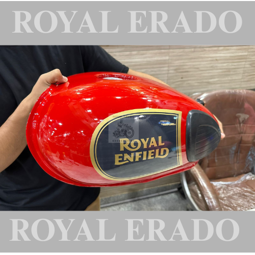 Royal enfield classic red tank without paint raw knee pads be-3 bs-4