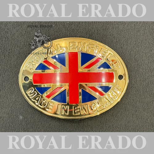 Brass Made In England, Rear Mudguard Cad Monogram Logo Badge For Vintage G2 1972 Old Model Bullet 350 Royal Enfield Classic, Electra, Standard Reborn Classic, New Standard Battalion