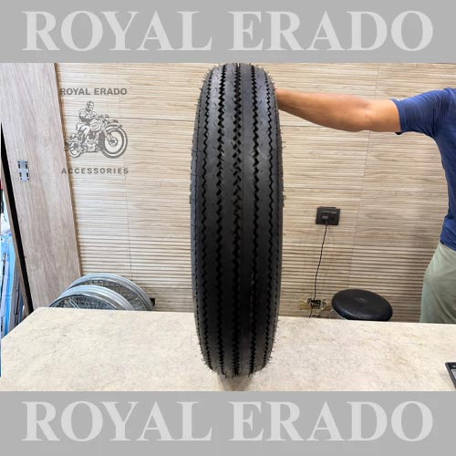 Harley-style Bobber Tyre, Balloon Tyre With 16" Wheel Rim (5.00-16) For Royal Enfield Classic Electra, Standard, Thunderbird, Continental, Gt 650