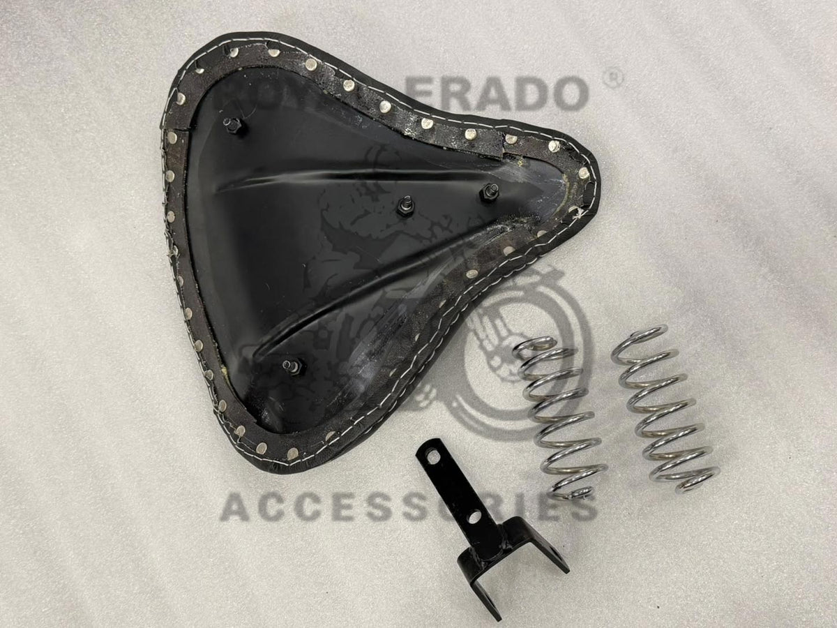 Royal Enfield Vintage G2 1962 Old Model Bullet 350 Kabir Singh Style Front Solo Black Seat With Spring (Arjun Ready Seat) For Classic Electra Standard