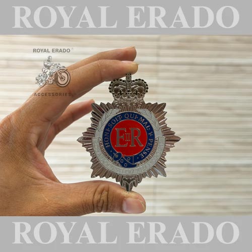 Royal Army Service Corps Officer's Cap Badge / Royal Corps Of Transport 1965-1993, With Queen Elizabeth's Crown Badge,/ Silver-plated, Gilt And Enamel Officers' Collar Badge For Vintage G2 Style Royal Enfield Bsa Norton Triumph