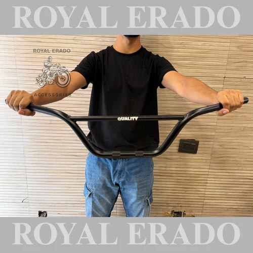 Rd 350 With Rod Handlebar In Black, Heavy Quality For Royal Enfield Classic Electra Standard Vintage G2 1962 Old Model Bullet 350