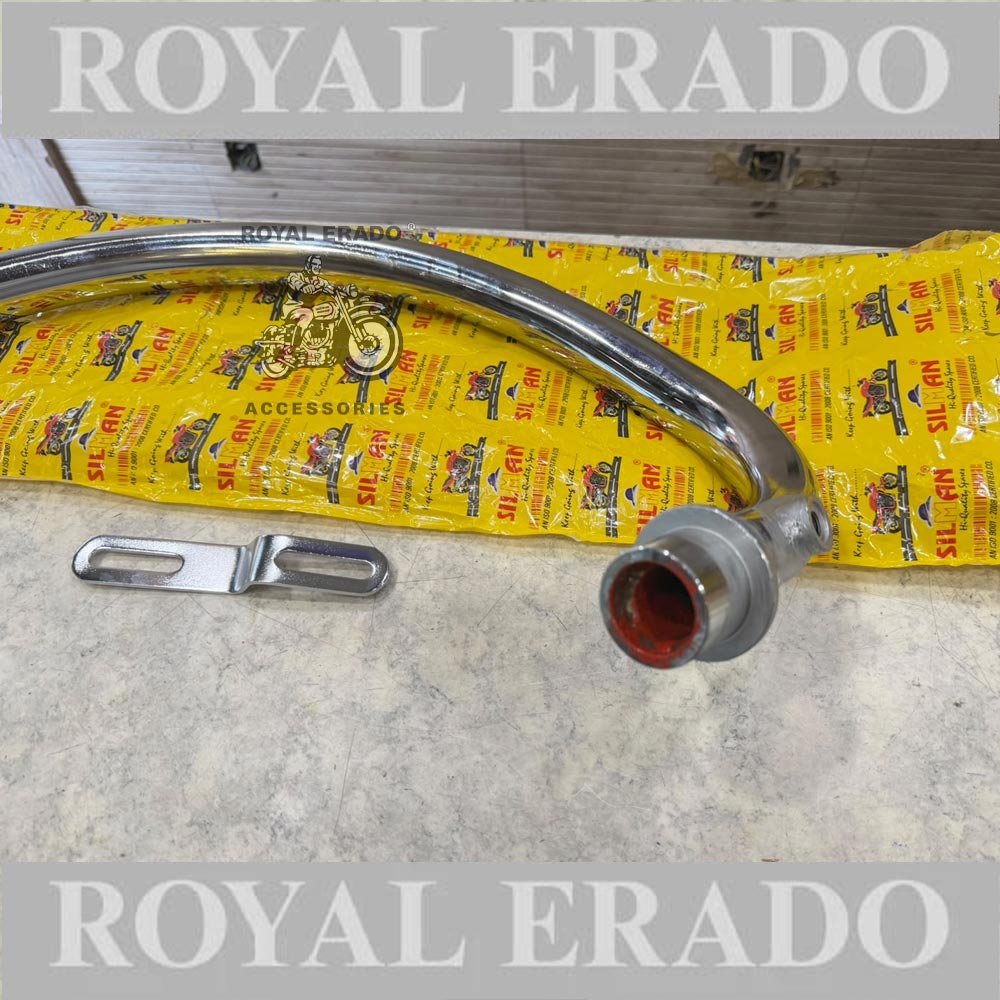 Royal Enfield Reborn Classic & New Standard Battalion Chrome Silman Company C Type Bend Pipe Chrome With Double Sensor