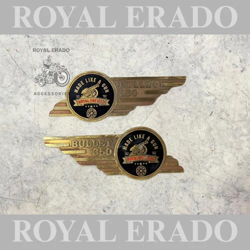Royal Enfield Brass Bullet 350 Tool Box Monogram With Made Like A Gun Logo Cannon For Reborn Classic Electra New Standard Vintage 1962 Old Model