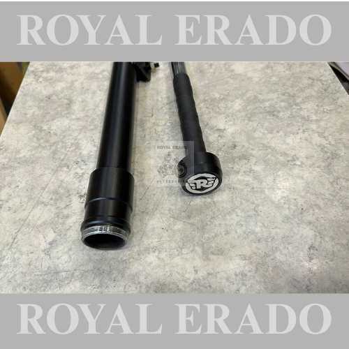 Royal Enfield reborn classic electra and standard battalion chrome bat leg guard in black