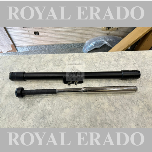 Royal Enfield reborn classic electra and standard battalion chrome bat leg guard in black