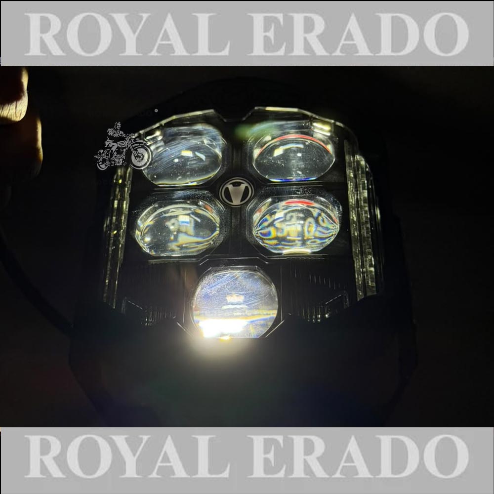 Harley Bobber-style LED Headlight For All Bikes: Royal Enfield Classic, Electra, Standard, Thunderbird, Shotgun, Super Meteor 650,  Interceptor And Continental Gt 650