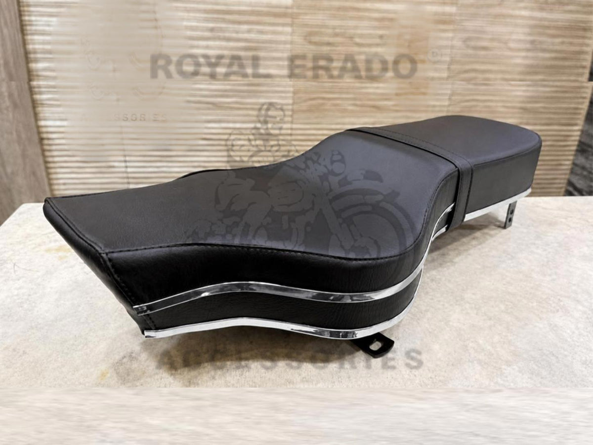 Royal Enfield Seat With Chrome Double Beading For Classic Electra Standard