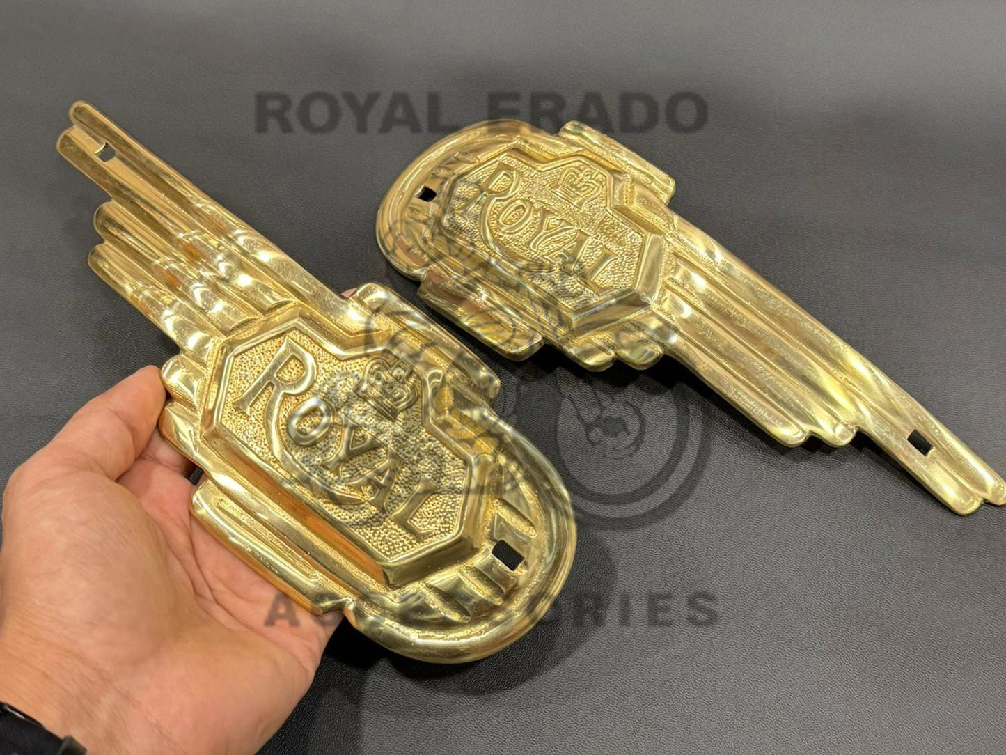Brass Heavy Royal Tank Monogram For Royal Enfield Standard Vintage G2 1962 Old Model Bullet 350