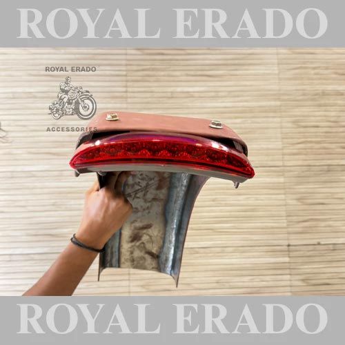 Harley Davidson 883 Bobber Style Rear Mudguard With Tail Light And Stays For Royal Enfield Classic Electra Standard