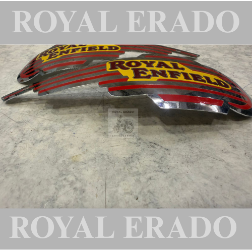 Royal Enfield vintage g2 1963 old model bullet 350 cast iron engine ci engine standard Electra classic tank monogram logo emblem brass chrome.