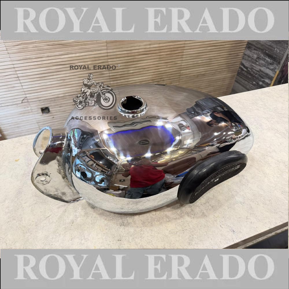 Royal Enfield Chrome Tank 14 Litres With Knee Pads For  Vintage G2 1962 Old Model Bullet 350 Classic Electra Standard
