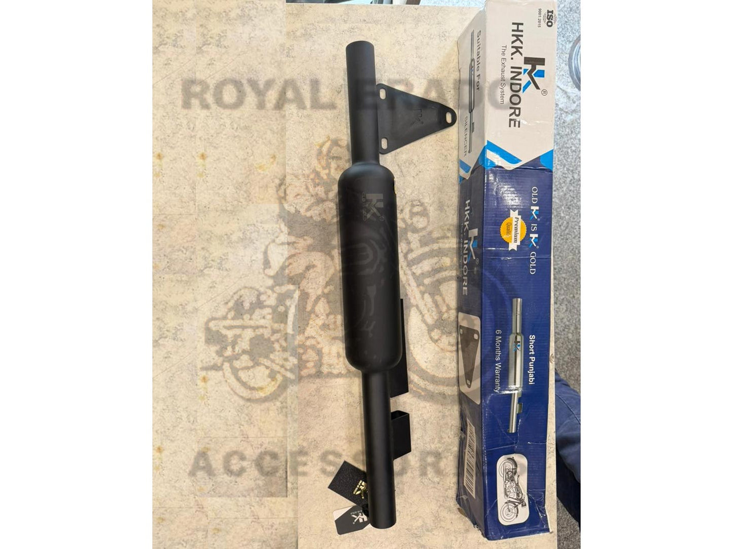 Hk-indore Company Punjab Free-flow Loud Sound Black Silencer Exhaust For Royal Enfield Bs-3, Bs-4, Bs-6, Classic Electra & Standard
