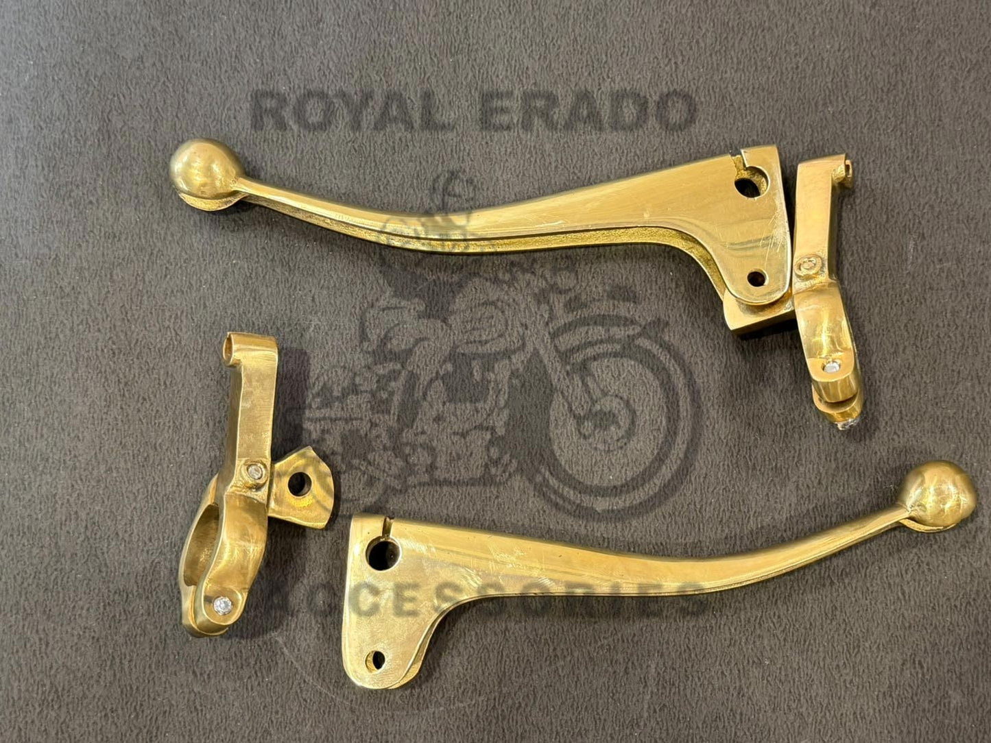 Vintage 1962 G2 Style Old Model Bullet 350 Ball Type Lever In Brass For Standard ( Non-disc Brake Bike) ( Bolts Not Included )