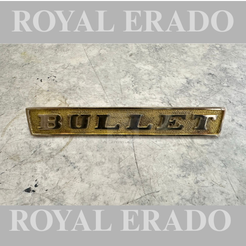 Royal enfield vintage g2 1962 old model bullet 350 classic electra standard battalion reborn hunter 350 meteor 350 rear number plate monogram in brass with bullet written