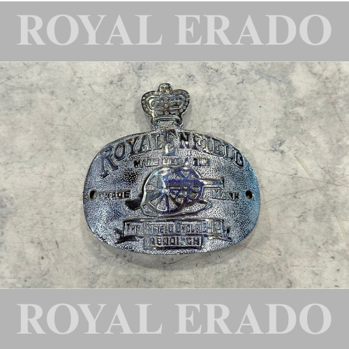 Royal Enfield vintage 1962 g2 old model bullet reborn classic electra battalion standard bullet 350 meteor 350 super meteor 650 interceptor 650 and continental gt &nbsp;rear mudguard cad monogram in chrome with made like a gun logo&nbsp;