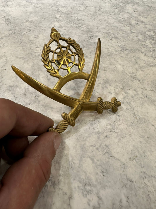 Brass ashok monogram for car & all bikes royal enfield , jawa , standard , electra , meteor , hunter , reborn classic , etc