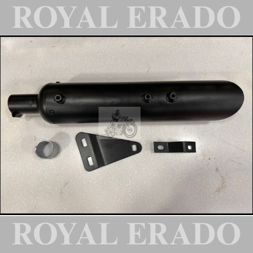 Royal enfield reborn classic electra standard battalion side cut Harley Davidson style exhaust silencer in black with d.b killer and ceramic wool Gives base sound and can increase or decrease sound by removing db killer