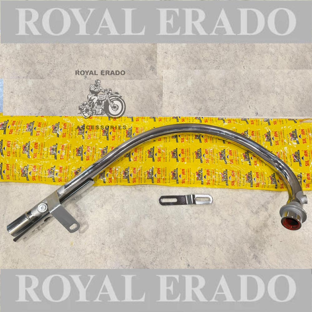 Royal Enfield Reborn Classic & New Standard Battalion Chrome Silman Company C Type Bend Pipe Chrome With Double Sensor