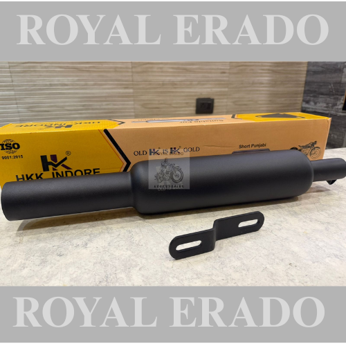 Royal enfield classic reborn battalion standard new model j series engine Hk Indore company Punjab  silencer in black with loud sound free flow exhaust would give medium sound