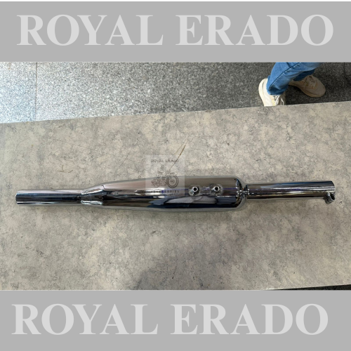 Royal enfield vintage g2 1962 old model bullet standard electra classic silencer exhaust bsa design in chrome