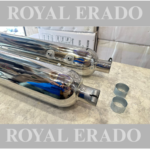 Royal Enfield super meteor 650  raptor performance  exhaust in stainless steel non rustable with db killer
