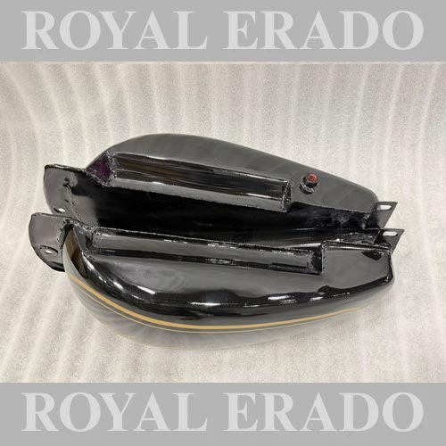 Vintage G2 Style Black Tank With Golden Linning For 1962 Old Model Bullet 350 Classic Electra Standard Cast Iron Engine ( Before 2012 Model )