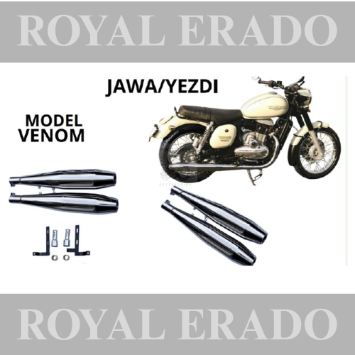 Venom Performance exhaust Stainless steel silencer with DB killer D.B killer in chrome for Jawa/Yazdi
