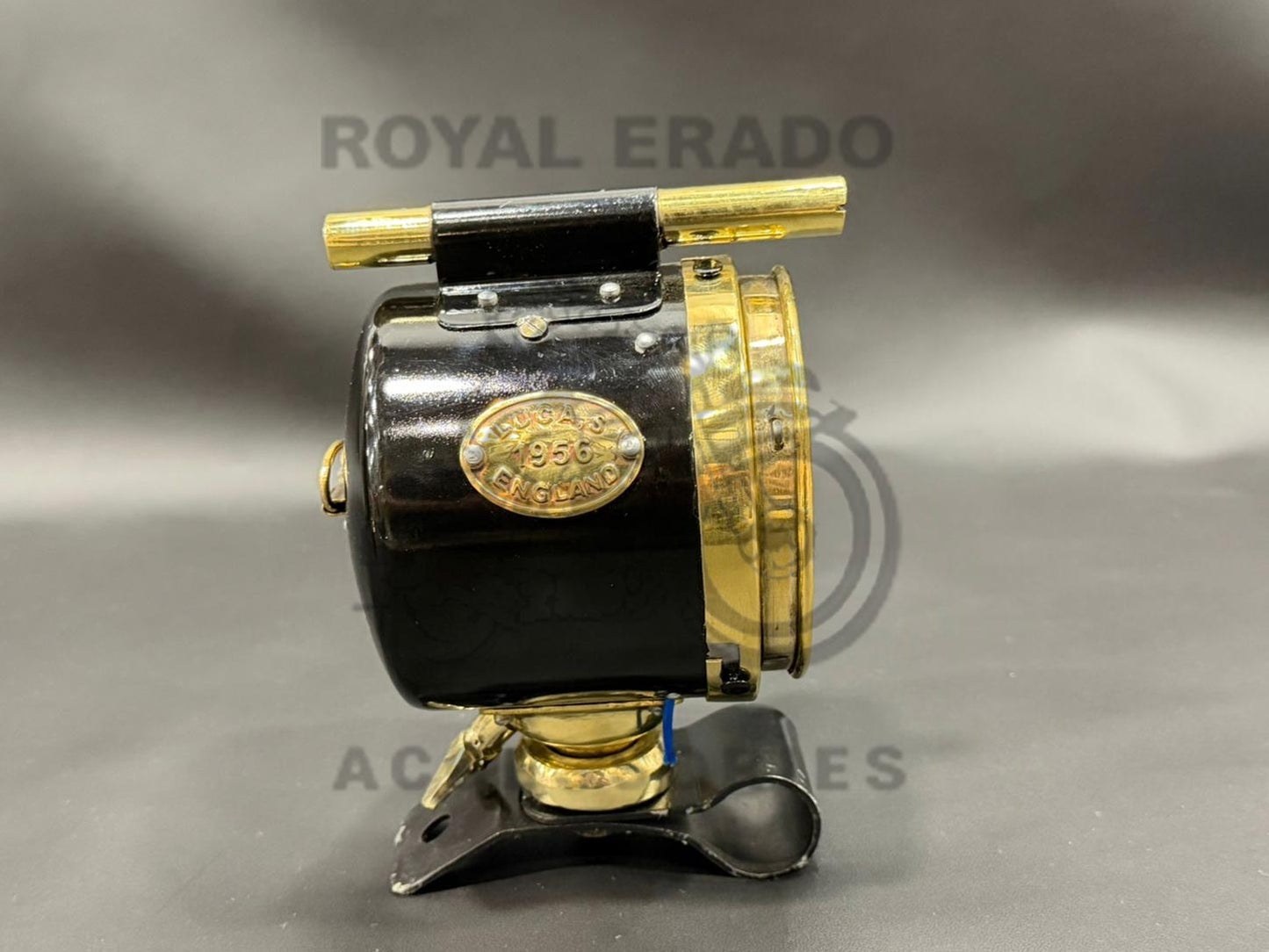 Brass Fog Light With 'Lucas' Written In Black For Retro Look For Royal Enfield Classic Electra Standard Vintage G2 1962 Old Model Bullet 350