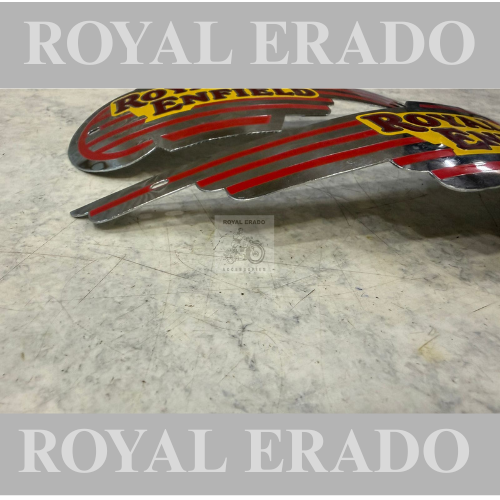 Royal Enfield vintage g2 1963 old model bullet 350 cast iron engine ci engine standard Electra classic tank monogram logo emblem brass chrome.