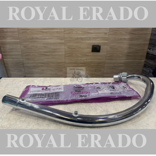 Royal enfield bs-3 bs-4 free flow loud sound bend pipe hk Indore company in chrome for classic electra standard uce engine