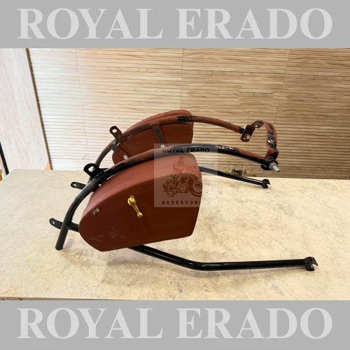 Vintage G2-Style Rear Stay With Toolbox  For Royal Enfield Classic Electra Standard Bullet 350