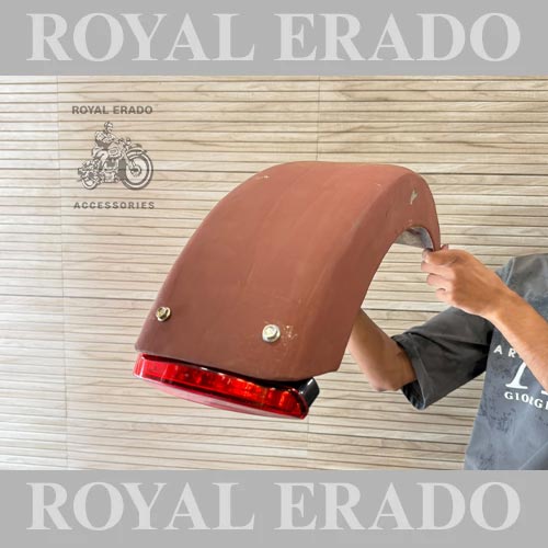 Harley Davidson 883 Bobber Style Rear Mudguard With Tail Light And Stays For Royal Enfield Classic Electra Standard